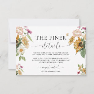 Mews Sunflower Fall Baby Shower Details Card