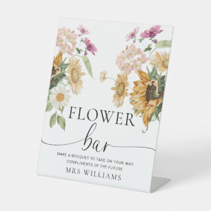 Mews Sunflower Fall Floral Flower Bar Sign