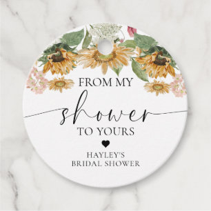 Mews Sunflower From My Shower To Yours Shower Favour Tags