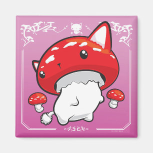 Mewshroom pink magnet cute cat mushroom