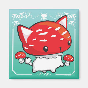 Mewshroom teal magnet cute cat mushroom