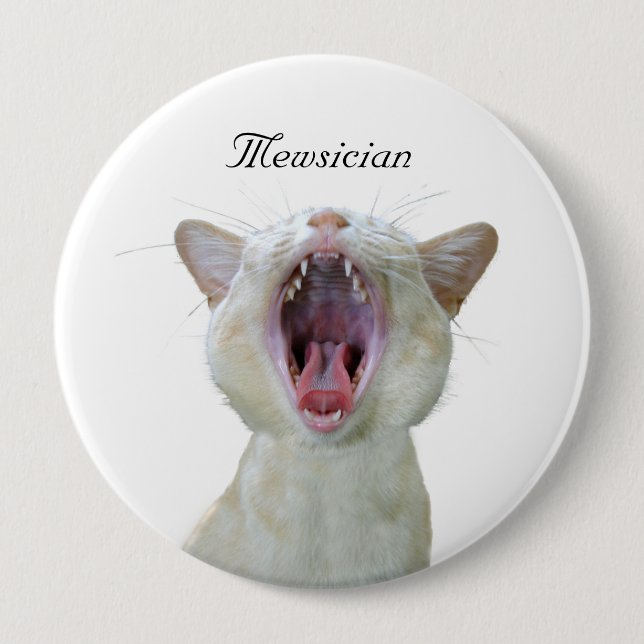Mewsician 10 Cm Round Badge (Front)