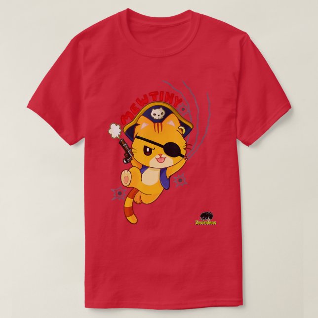 Mewtiny  A pirate cat mutiny  T-Shirt (Design Front)