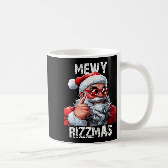 Mewy Rizzmas Christmas Pajamas Santa Claus Funny M Coffee Mug (Right)