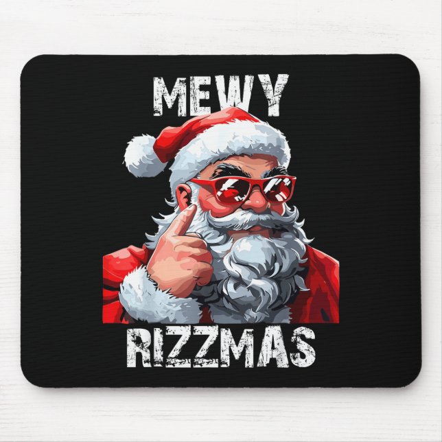 Mewy Rizzmas Christmas Pajamas Santa Claus Funny M Mouse Mat (Front)