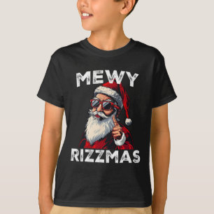 Mewy Rizzmas Funny Santa Mewing Joke Rizz Mens Chr T-Shirt