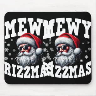 Mewy Rizzmas Kids Teens Funny Merry Christmas Sant Mouse Mat