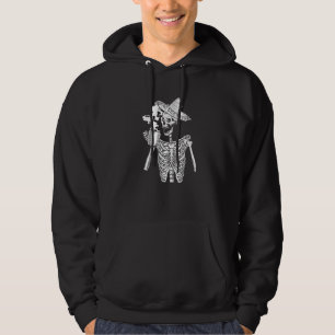 Mexian Skeleton Drinking Coffee Dia De Los Muertos Hoodie