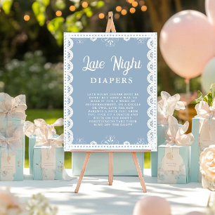 Mexica talavera Night Diaper Baby Shower Game Sign