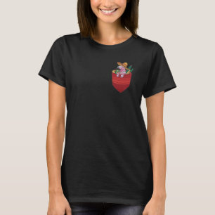 Mexican alpaca in chest pocket for men women child T-Shirt