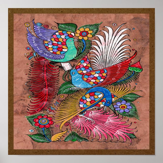 Mexican Amate Bark Painting 3 - Sweet Story Poster (Front)