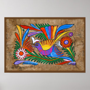 Mexican Amate Bark Painting Poster