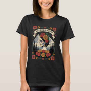 Mexican-American Catrina Nature Altar Dia de Los M T-Shirt