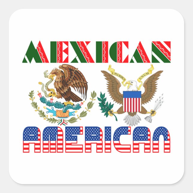 Mexican American Eagles Square Sticker (Front)