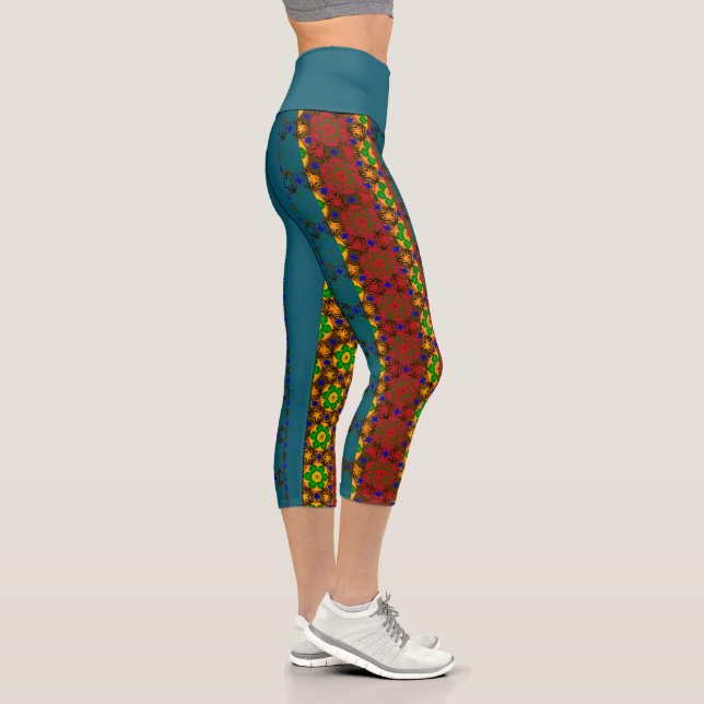 Mexican American Fiesta 2 Capri Leggings (Right)