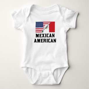 Mexican American Flag Baby Bodysuit