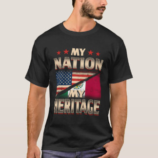 Mexican American Flag Mexico America Usa Gift T-Shirt