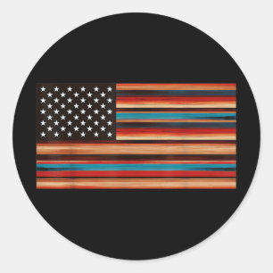 Mexican American Flag Serape Cinco De Mayo Fiesta  Classic Round Sticker