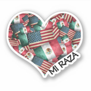 Mexican/American Flags Heart 