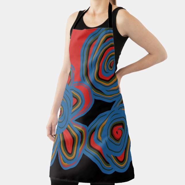 Mexican American Floral Swirl Design Apron (Insitu)