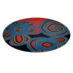 Mexican American Floral Swirl Design Cutting Board