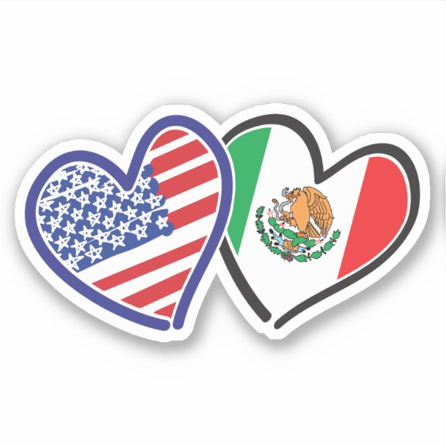 Mexican American Heart Flags (Front)