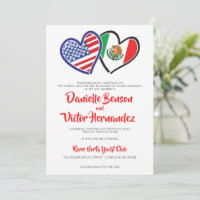Mexican American Heart Flags Wedding