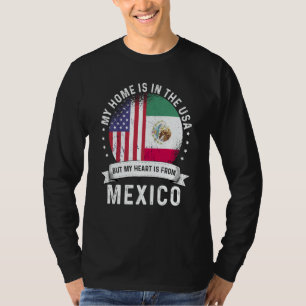 Mexican American Patriot Grown Proud Home USA Flag T-Shirt