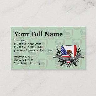 Mexican-American Shield Flag Business Card