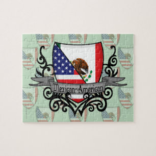 Mexican-American Shield Flag Jigsaw Puzzle