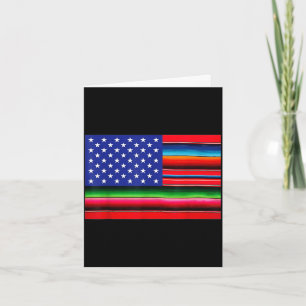 Mexican american usa flag serape cinco de mayo for card