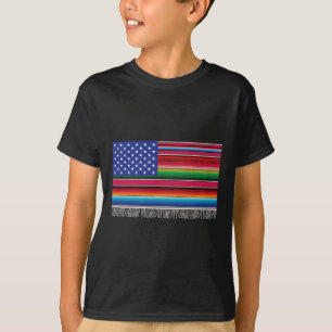 Mexican American Usa Flag Serape Cinco De Mayo For T-Shirt