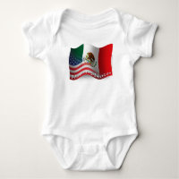 Mexican-American Waving Flag