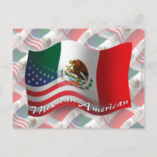 Mexican-American Waving Flag Postcard