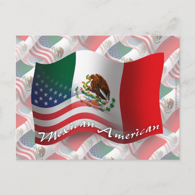 Mexican-American Waving Flag Postcard (Front)