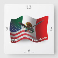 Mexican-American Waving Flag