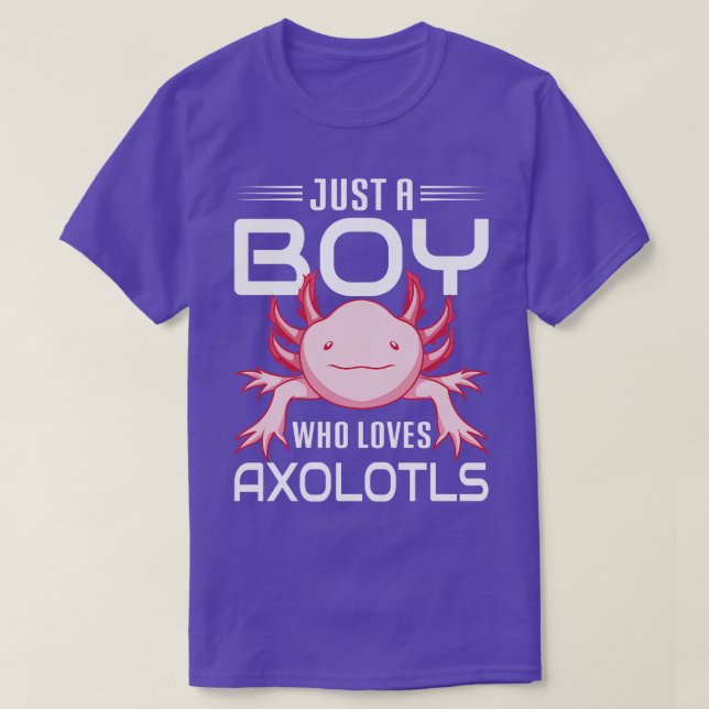 Mexican Amphibian Just A Boy Who Loves Axolotls T-Shirt (Design Front)