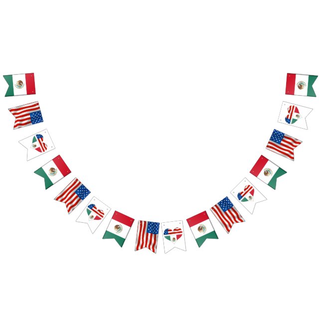 Mexican and American Flags and hearts wedding (All)