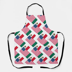 Mexican and American Flags   Apron