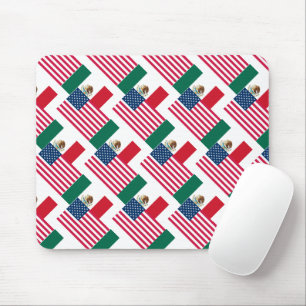 Mexican and American Flags Mouse Mat