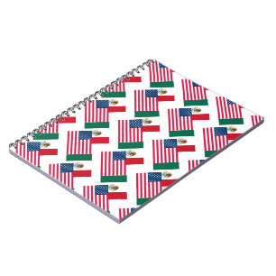 Mexican and American Flags Notebook