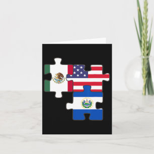 Mexican And Salvadoran Roots Plus The Usa Flag  Card