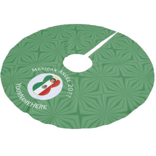 Mexican Angel Christmas Flag Personalised  Brushed Polyester Tree Skirt