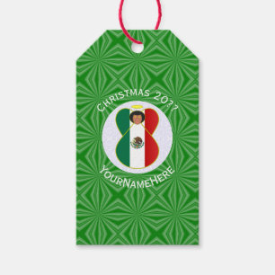 Mexican Angel Christmas Flag Personalised  Gift Tags