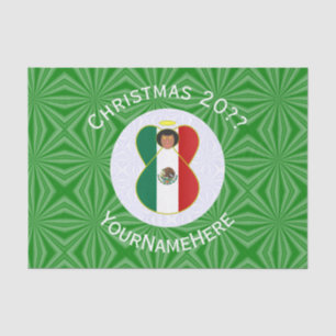 Mexican Angel Christmas Flag Personalised Gift Tissue Paper