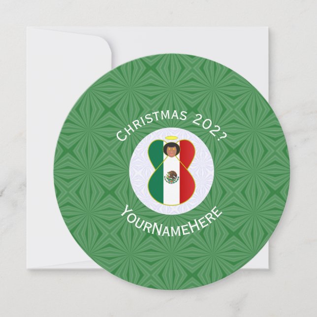 Mexican Angel Christmas Flag Personalised  Invitation (Front)
