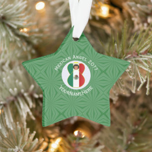 Mexican Angel Christmas Flag Personalised Ornament