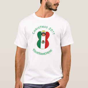 Mexican Angel Christmas Flag Personalized Men's T-Shirt