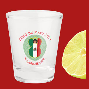 Mexican Angel Cinco de Mayo Personalised Shot Glass