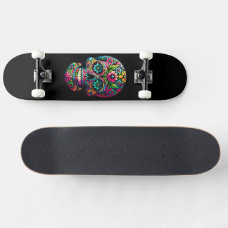 Mexican Art Skull Skateboard